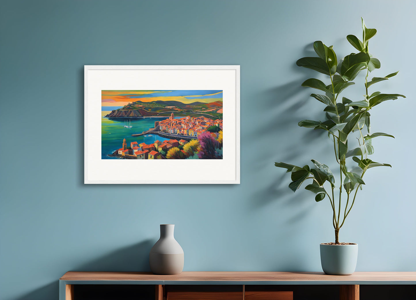 Poster with wood frame: , Exoplanet landscape