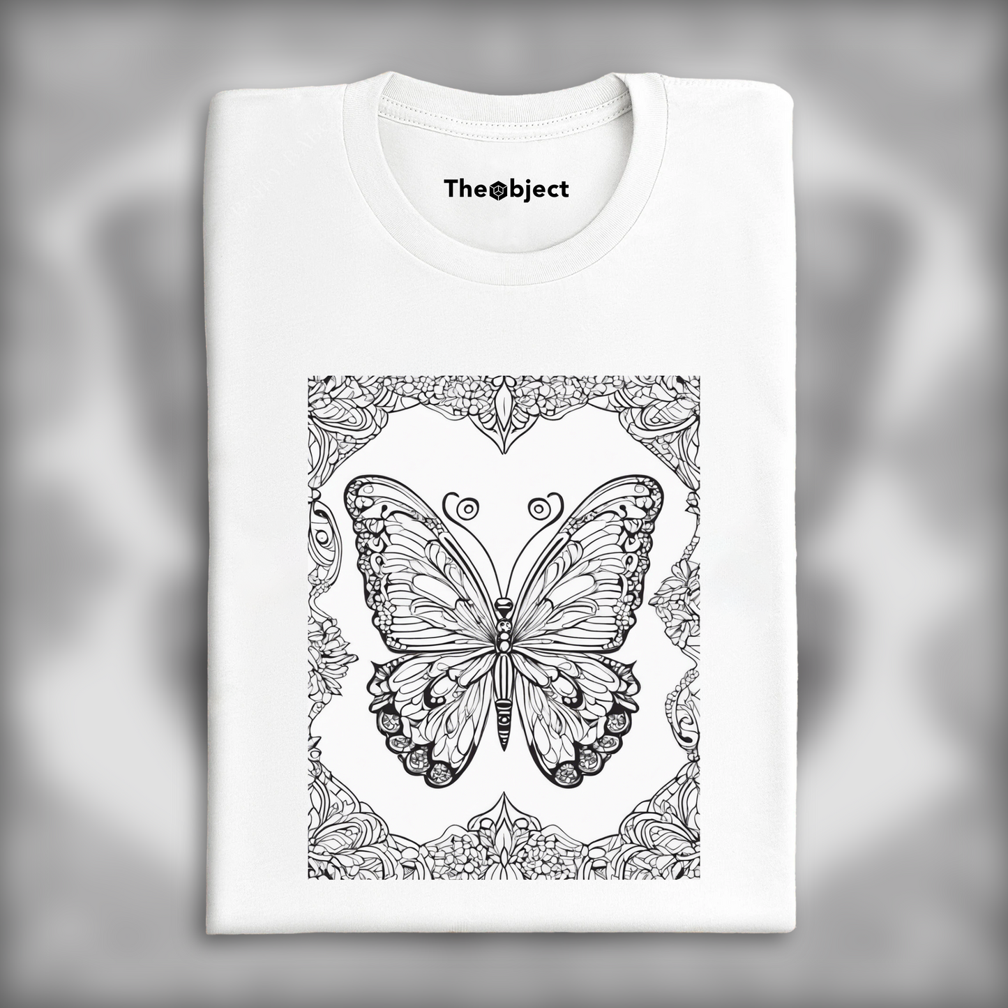 T-Shirt - Drawing for coloring, Butterfly - 3862177649