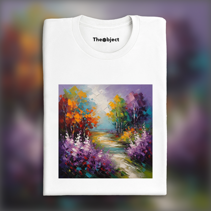 T-Shirt - Scottish Abstract Expressionist Painting, Lilac - 1591056441