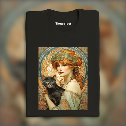 T-Shirt - Enchanting fusion of ornate lines and flowing shapes, Cat - 2798202489