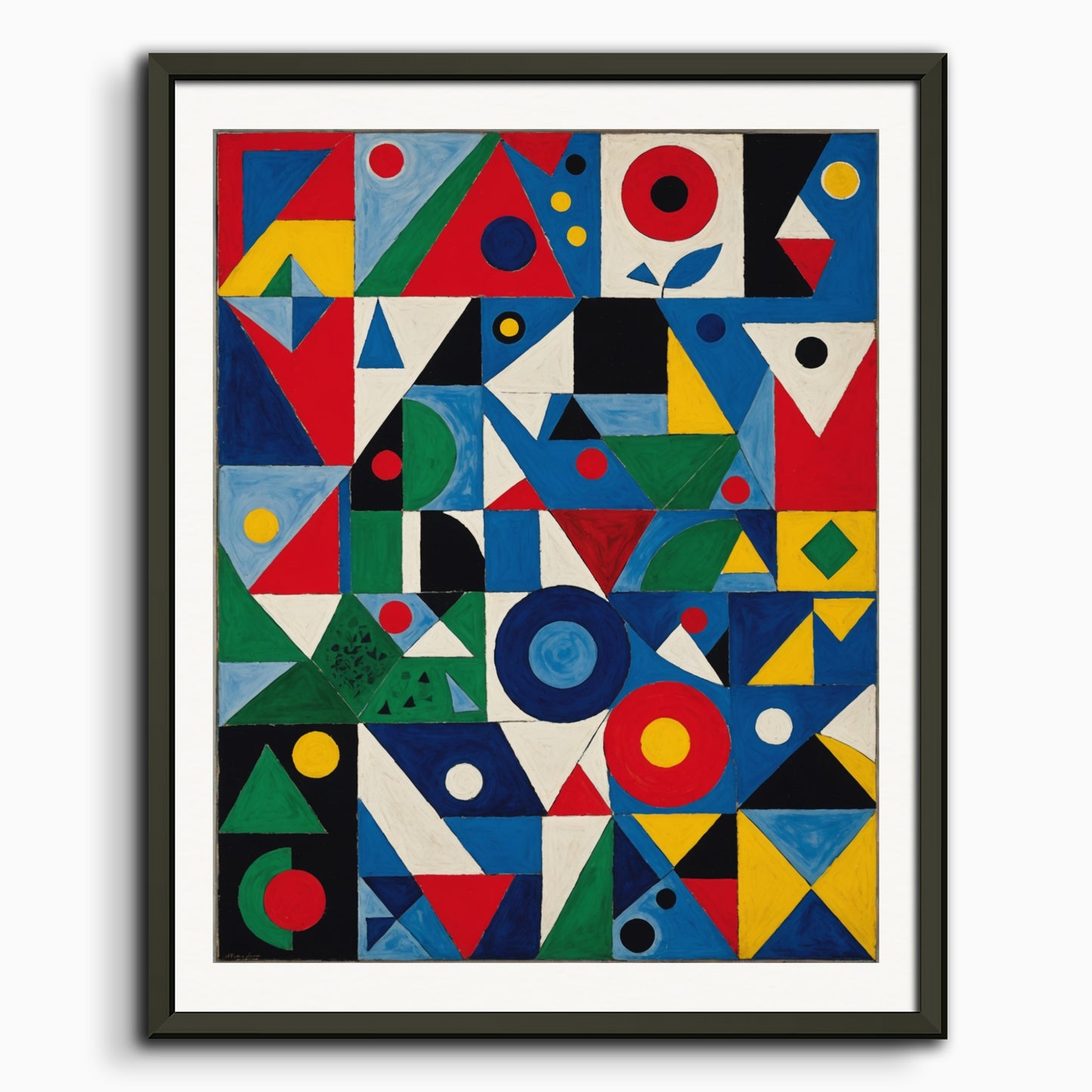 Poster: Painting without school, surrealism and neo-primitivism, Geometric patterns