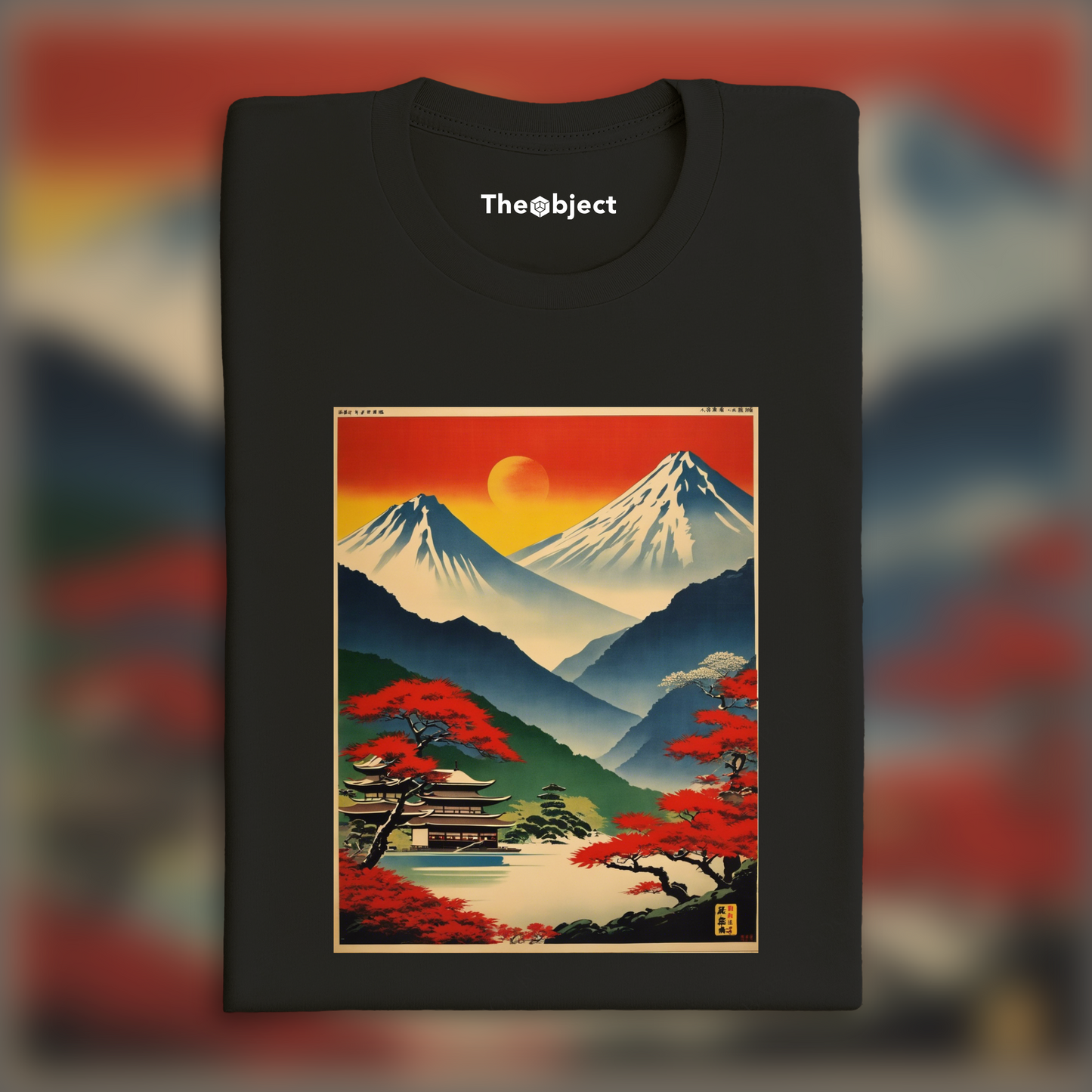 T-Shirt - Japanese vintage poster, Mountains - 1258984430