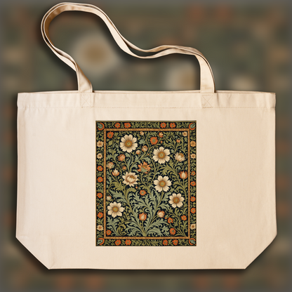 Tote bag - Motifs, floral decoration of 19th century English crafts, tapestry - 2300895063