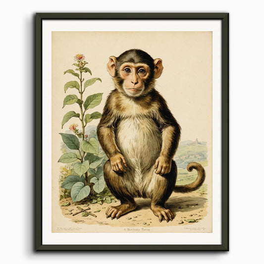 Poster: Charming tales, delicate British watercolors, Monkey