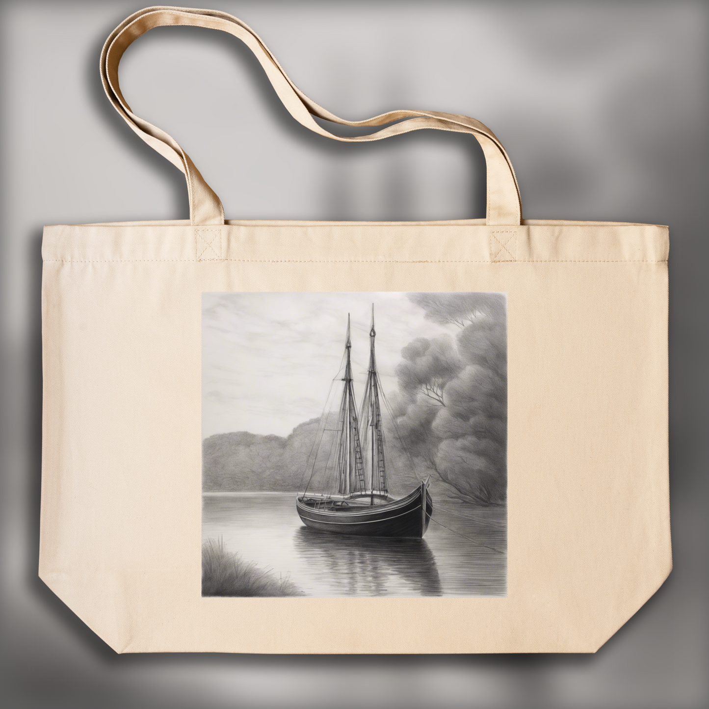 Tote bag - Pencil drawing, Boat - 776066494