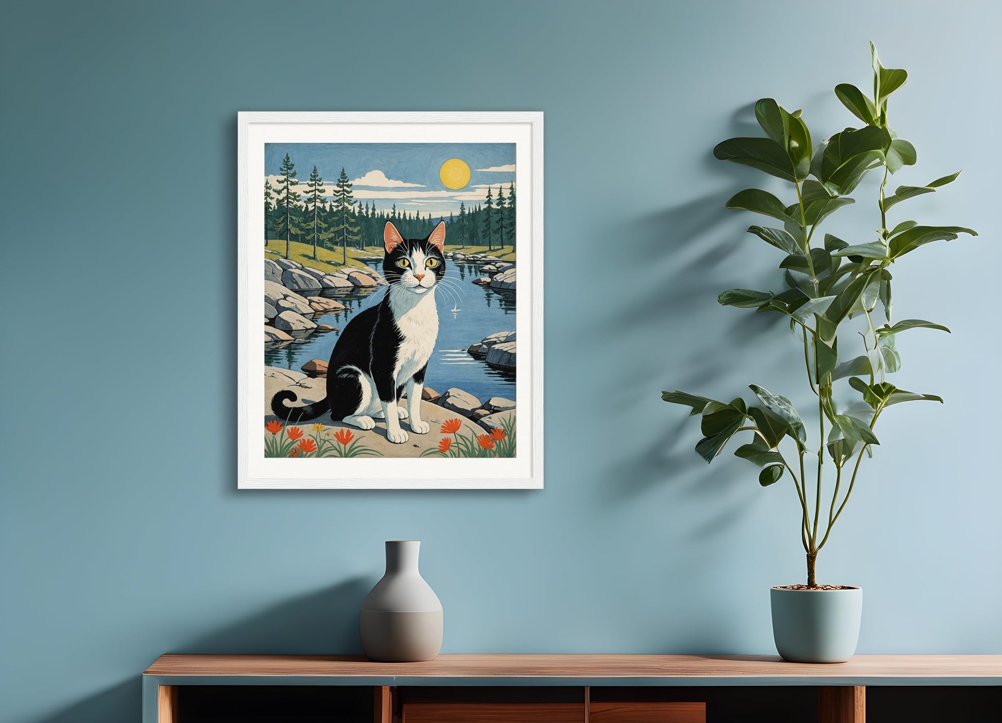 Poster with wood frame: Moomins, Cat