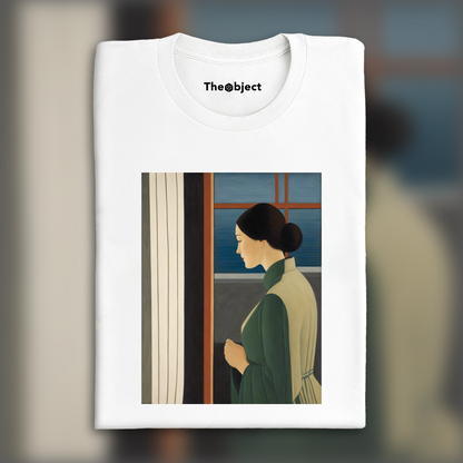 T-Shirt - Peinture américaine contemporaire onirique et transcendante, a women looking at the window - 3475385370