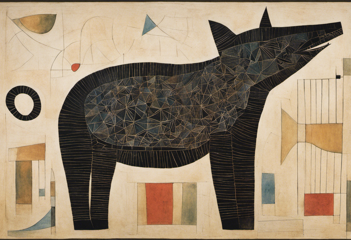 Poster - Abstract compositions with fanciful shapes, a black animal - 2589581939