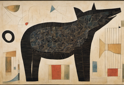 Affiche - Compositions abstraites aux formes fantaisistes, a black animal - 2589581939