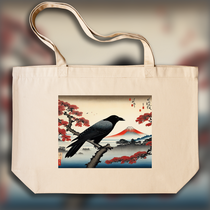 Tote bag - Poetic ukiyo-e views, fleeting moments, Crow - 3260586941