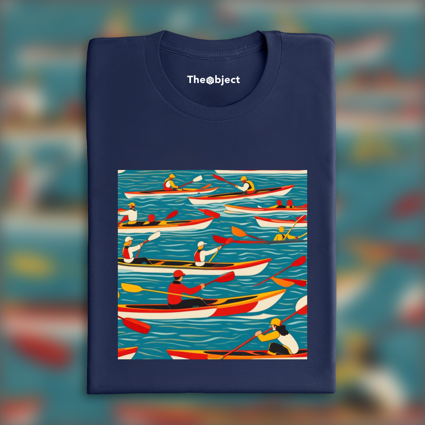 T-Shirt - Meticulous pointillist scene, capturing light, Kayak sport - 969676365