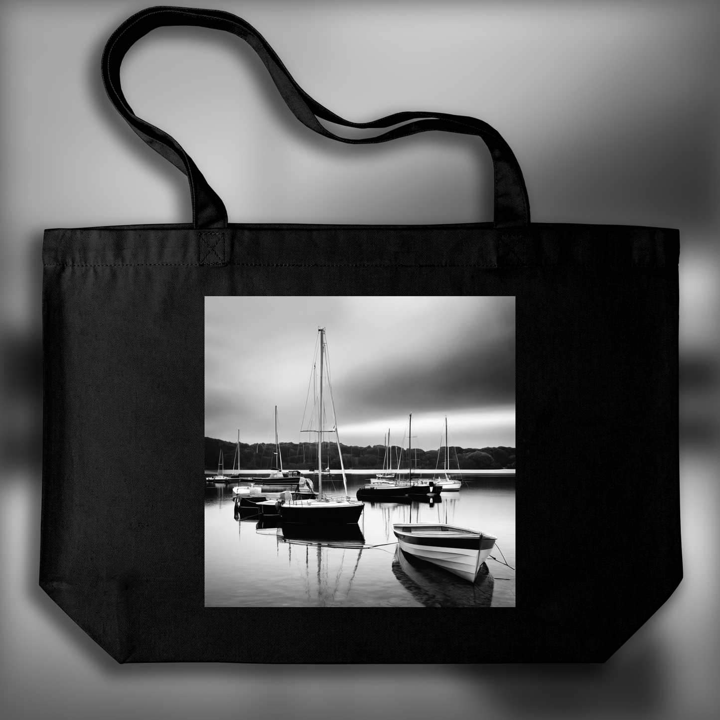 Tote bag - Urban abstract explorations, black and white,, Lake - 1007198164