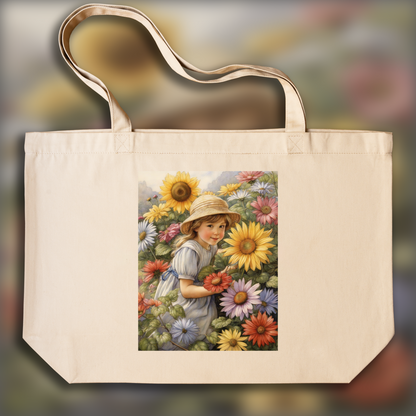 Tote bag - British illustration with natural poetics, Flower - 1744906030