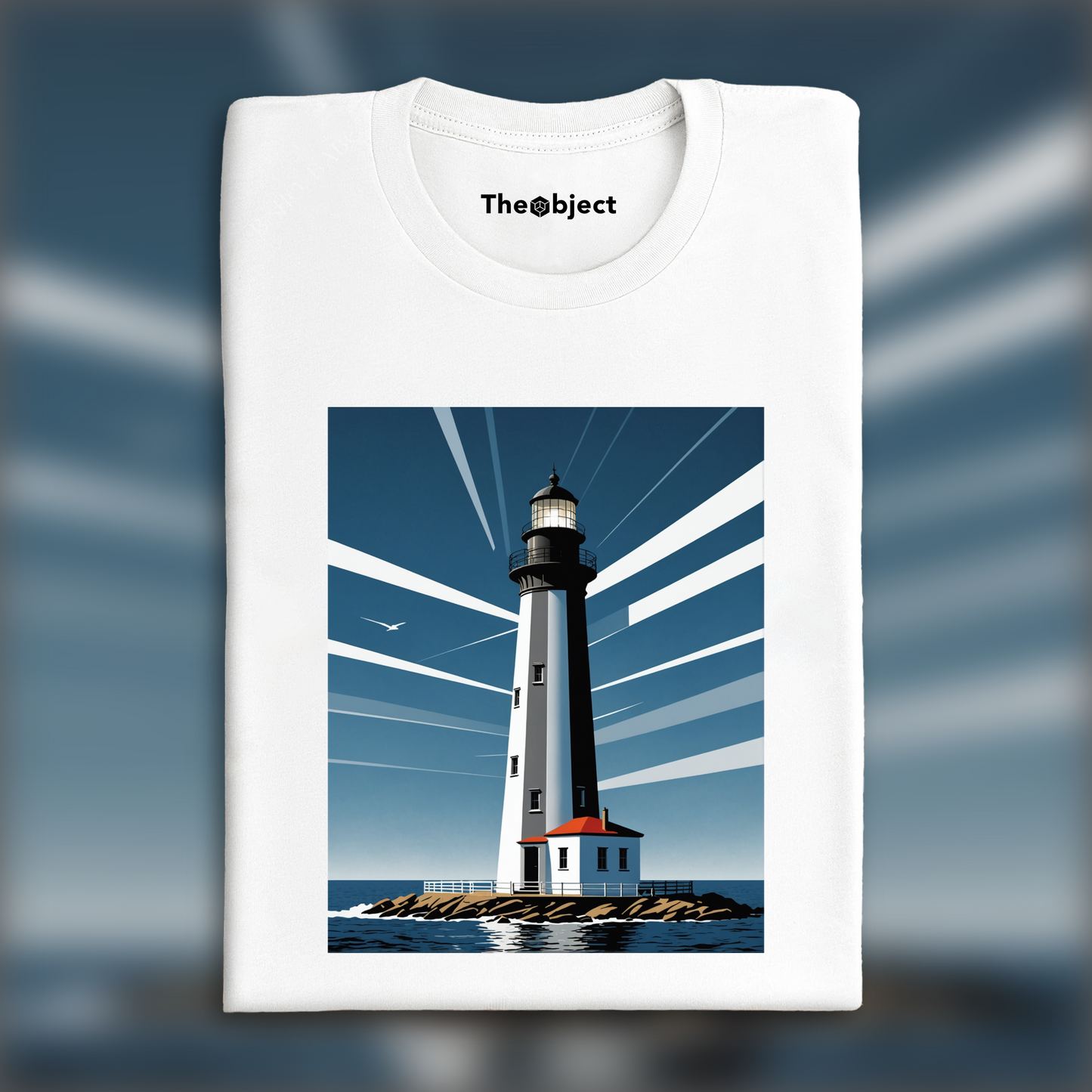 T-Shirt - Clean style, geometry and restricted color palettes, Lighthouse - 3611063446