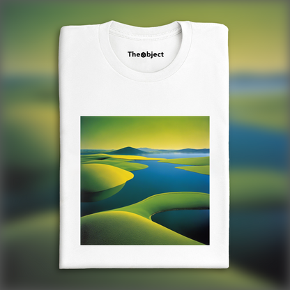 T-Shirt - Abstractions, geometric compositions in landscapes, Lake - 3401843125