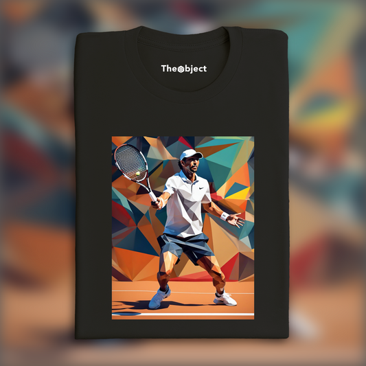 T-Shirt - Low polygon, Tennis player - 128082634