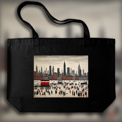 Tote bag - Industrial life and minimalist figures, New York city - 474246534