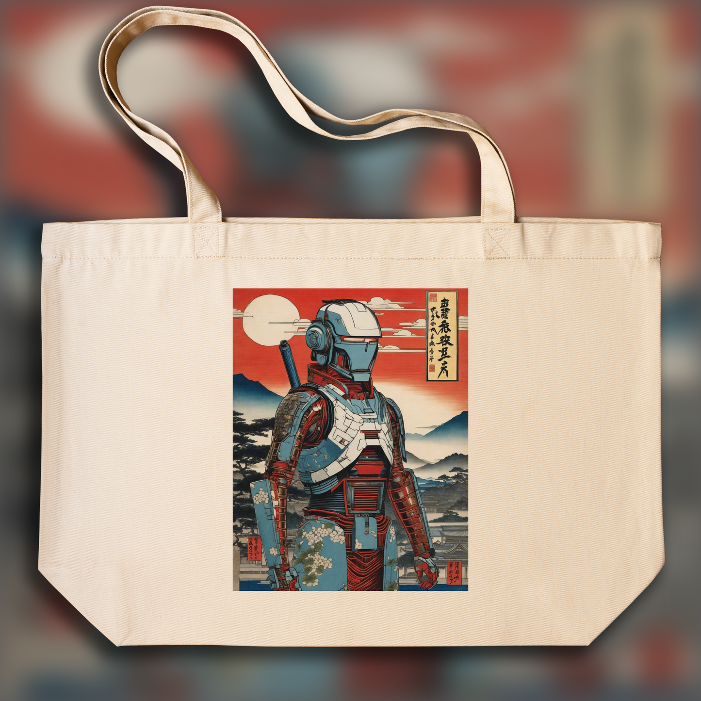 Tote bag - Poetic ukiyo-e views, fleeting moments, Cyborg - 3793711134