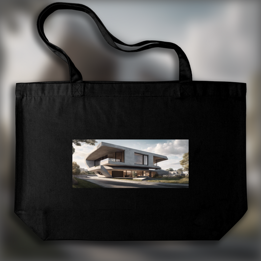 Tote bag - Fluid art, Brutalist architecture, city - 3615940013