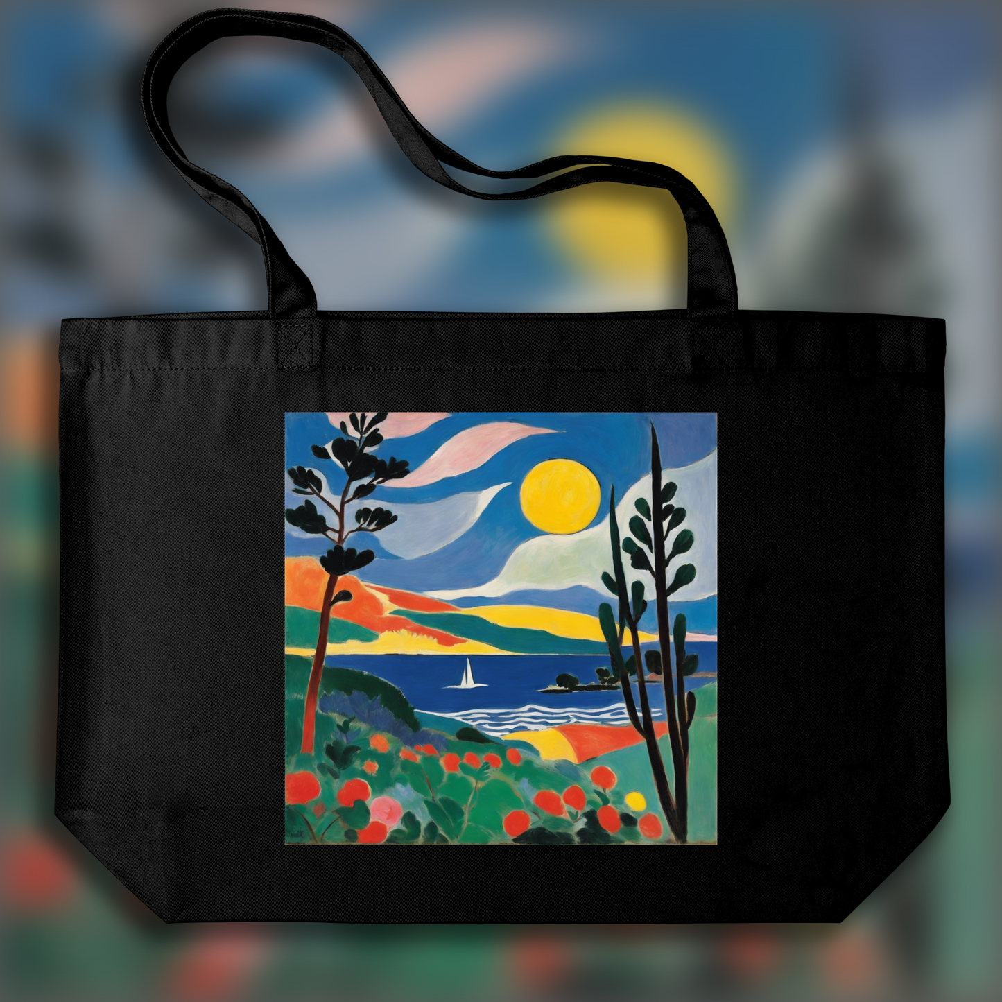 Tote bag - Expressive and abstract shapes, decorative sensitivity, Moon - 2320230592