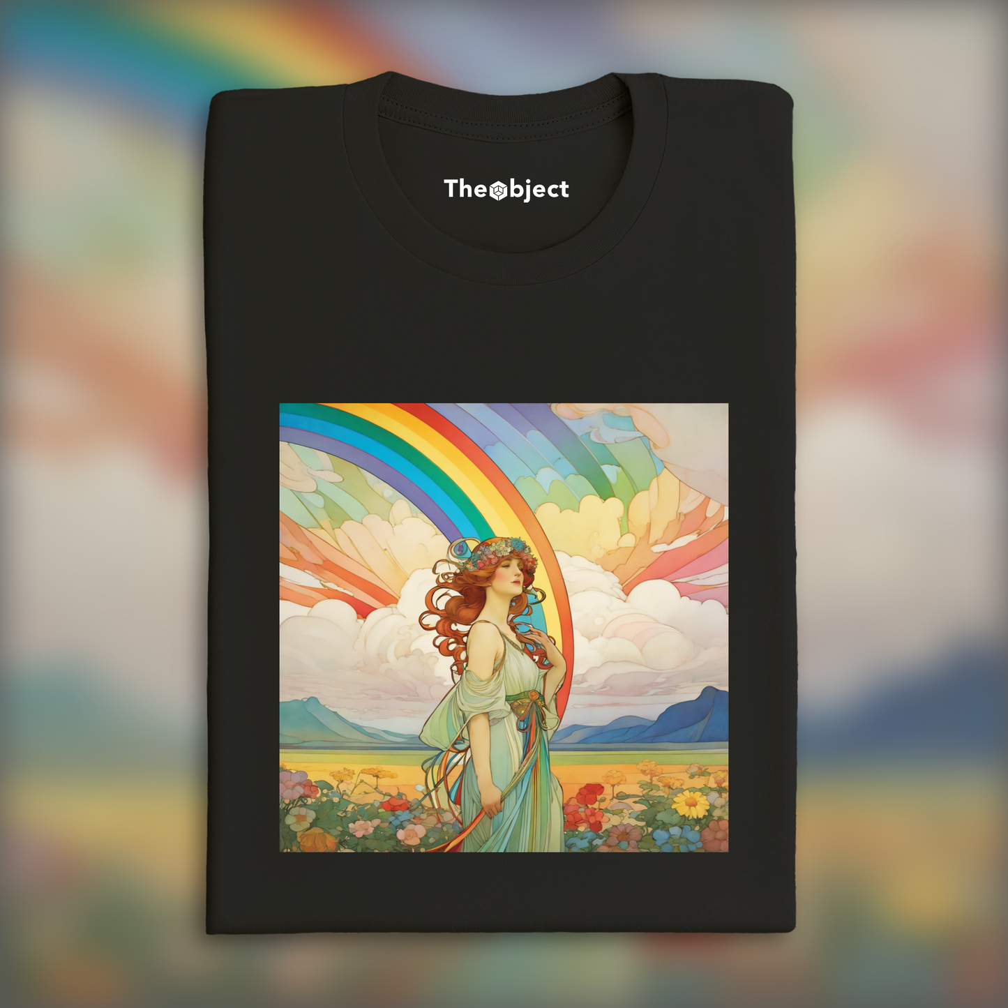 T-Shirt - Enchanting fusion of ornate lines and flowing shapes, Rainbow - 2354374204