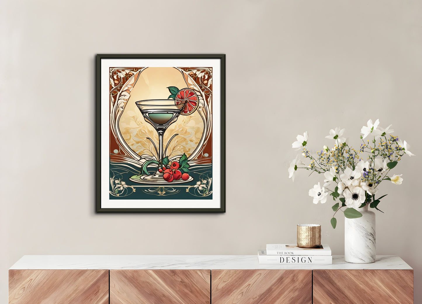 Poster with metal frame: Art Nouveau (Architecture), Cocktail