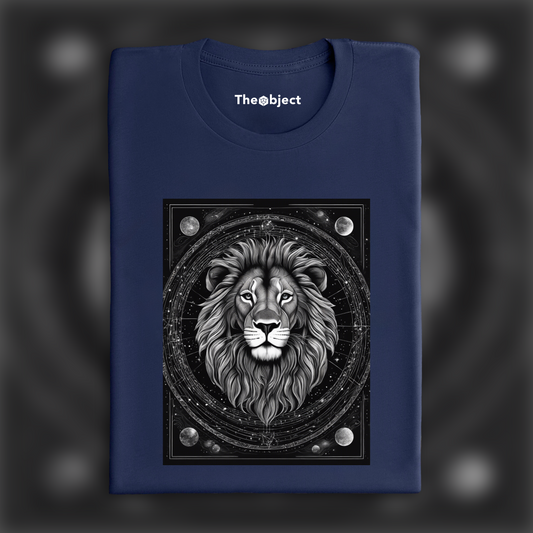 T-Shirt - Constellations beautiful drawing, black background, Astrology, a lion - 2017178541