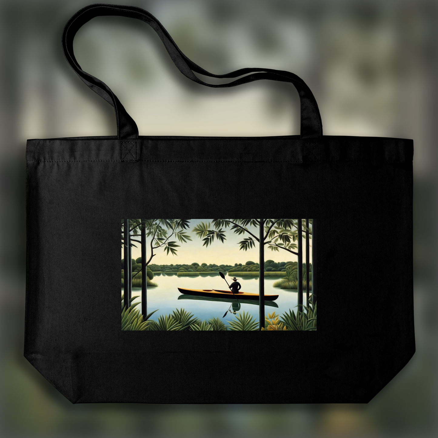 Tote bag - Dreamlike and naive jungles with fanciful precision, Kayak - 3602432350