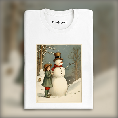 T-Shirt - British illustrations, innocent and nostalgic childhood, Snowman - 1720294958