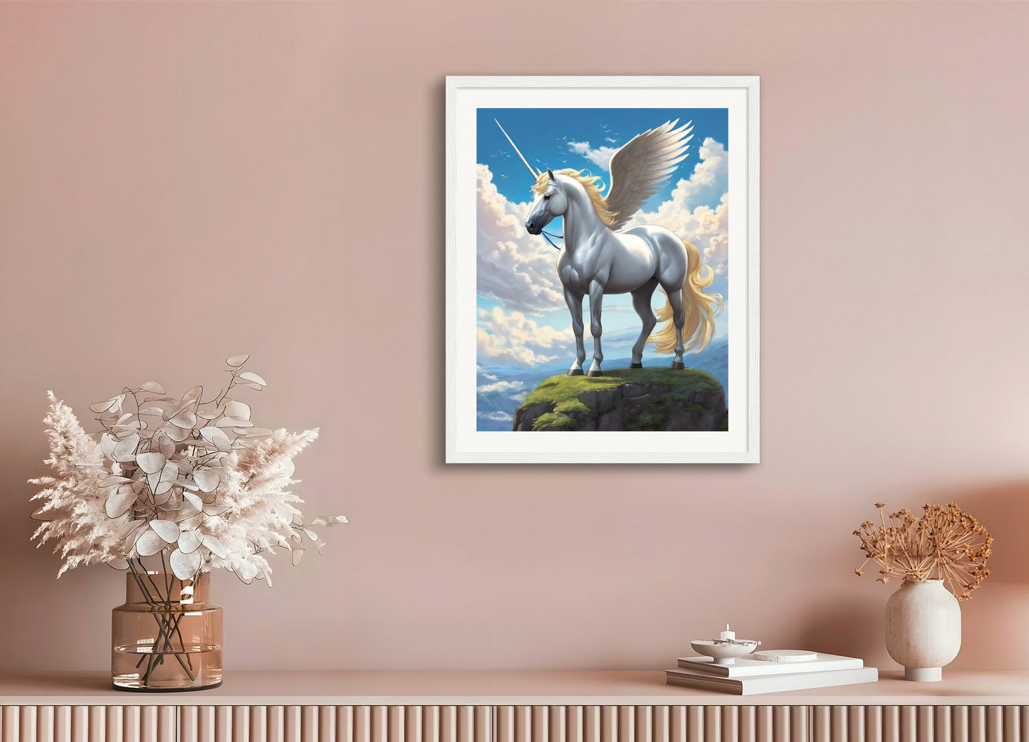 Poster with wood frame: Japanese animation studio, Unicorn