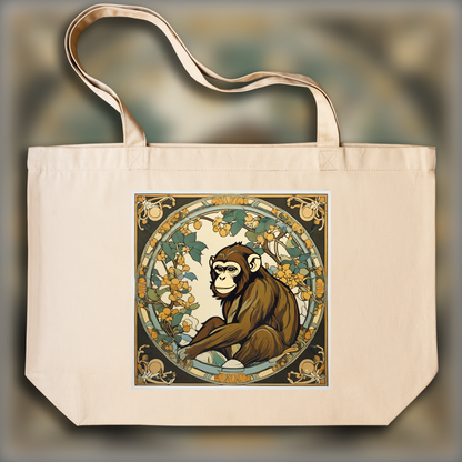 Tote bag - Enchanting fusion of ornate lines and flowing shapes, Monkey - 3420935095