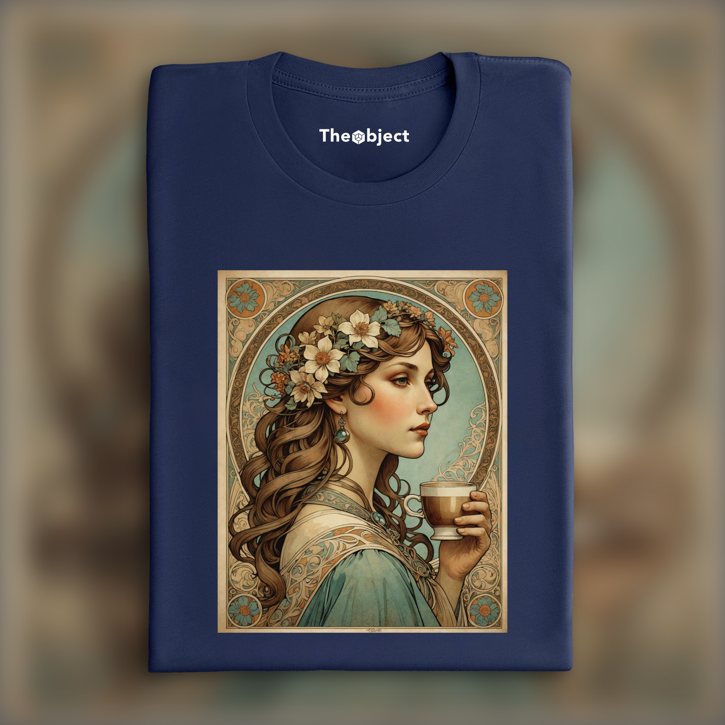 T-Shirt - Enchanting fusion of ornate lines and flowing shapes, Coffee - 2449048799