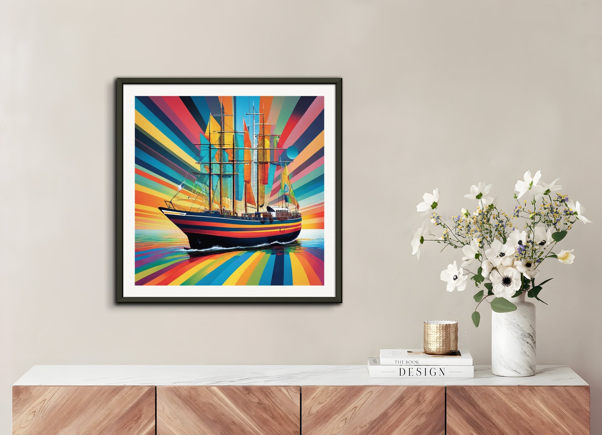 Poster with metal frame: , Boat