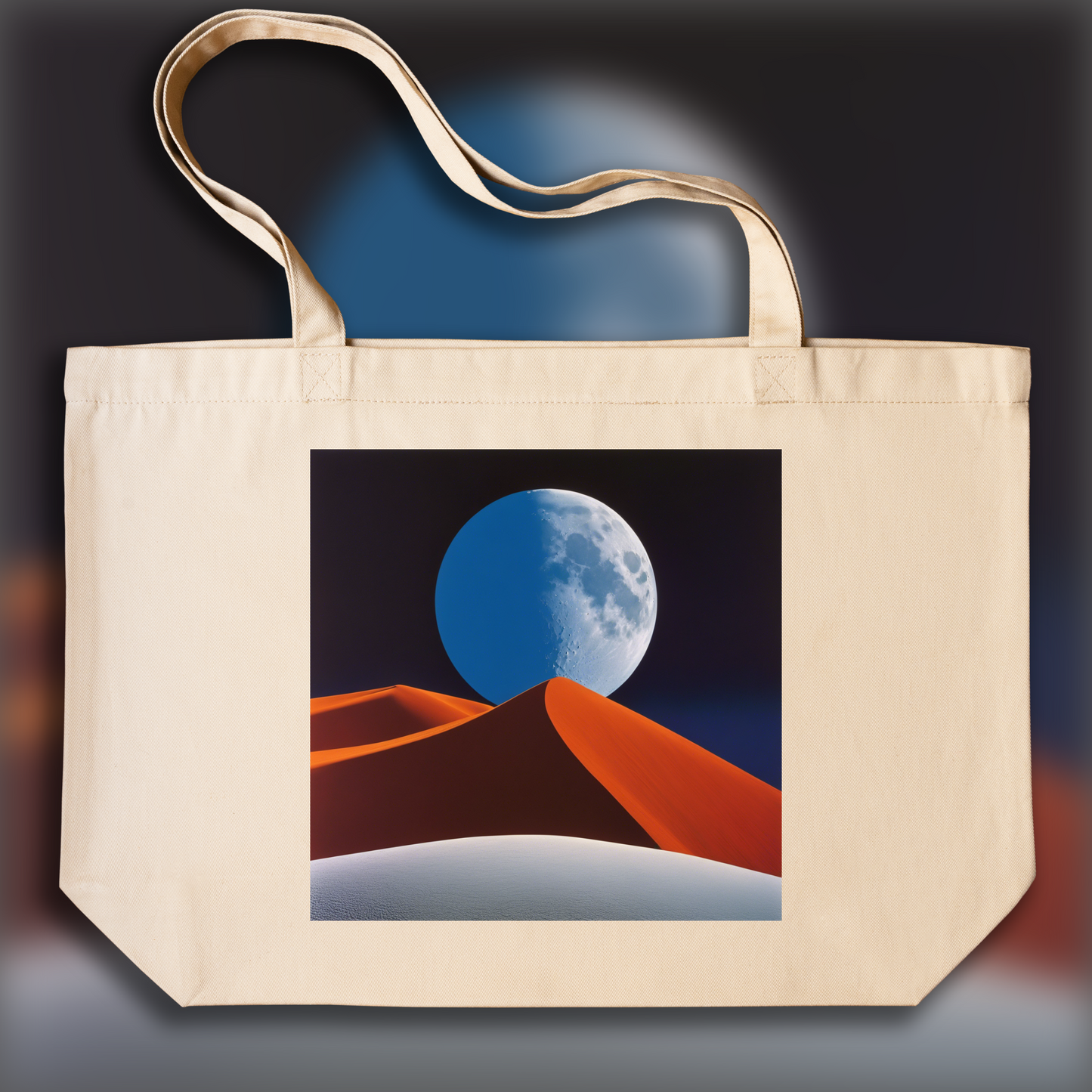 Tote bag - Abstractions, geometric compositions in landscapes, Moon - 493401911