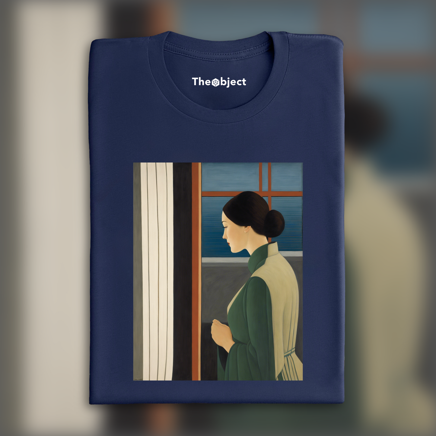 T-Shirt - Peinture américaine contemporaire onirique et transcendante, a women looking at the window - 3475385370