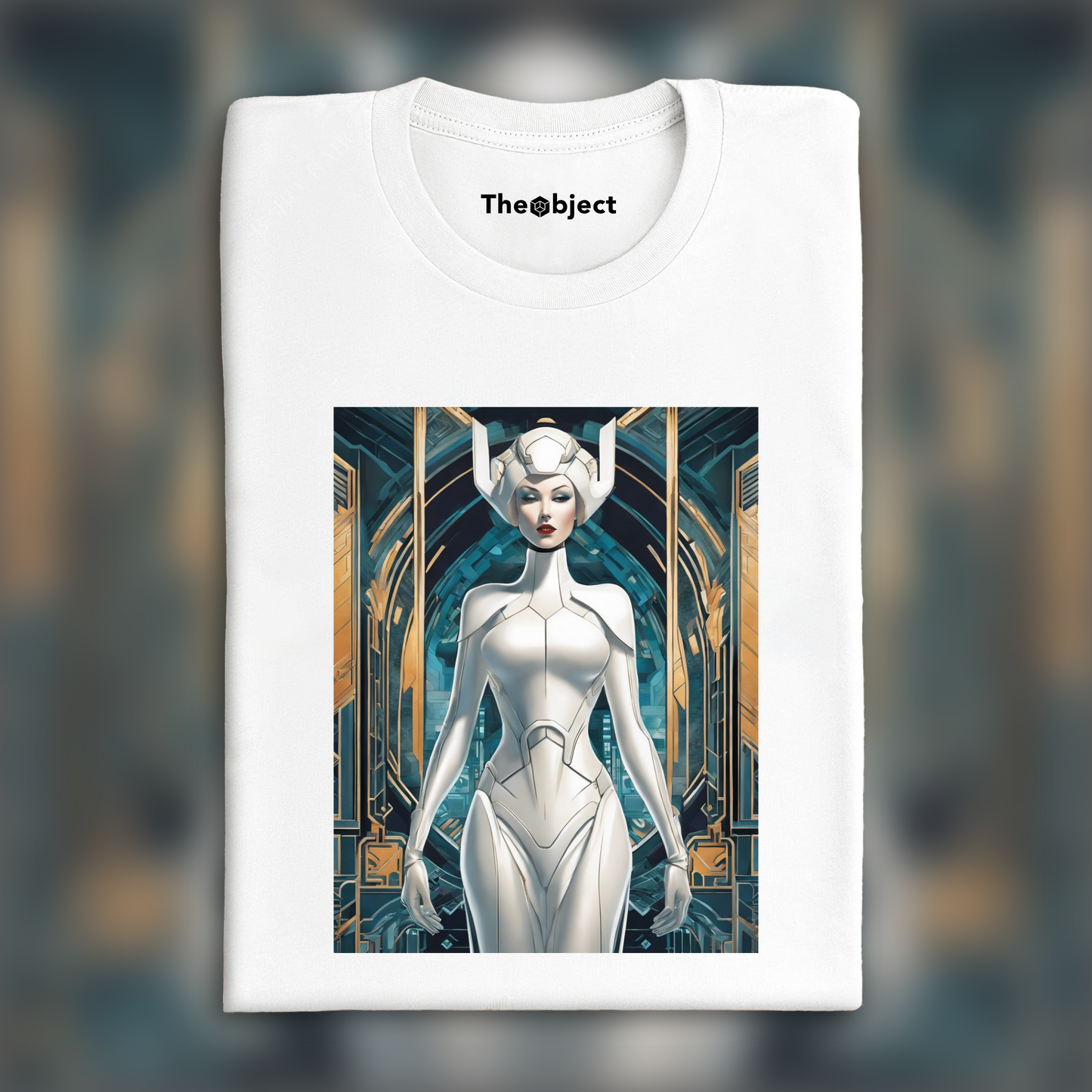 T-Shirt - Art Deco, a white ghost in the shell cyborg in the Seychelles - 452370860