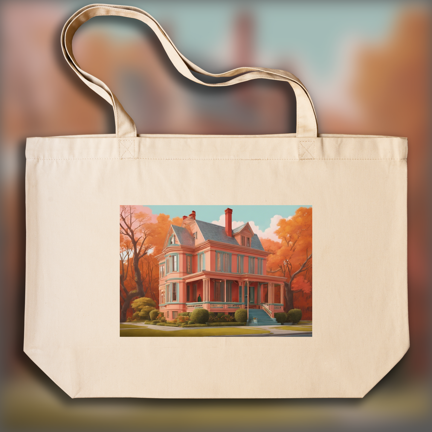 Tote bag - Symmetrical cinematography with a clean color palette, Home - 881748834