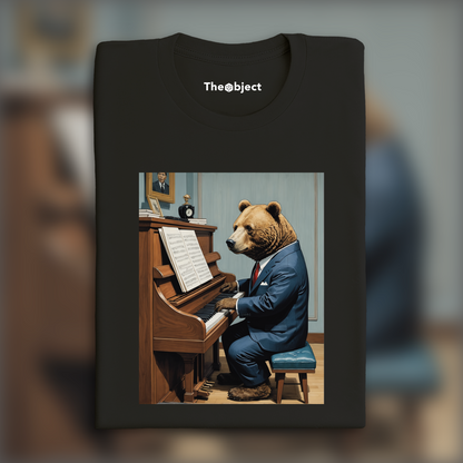 T-Shirt - Contemporary Japanese kawaii artist, bear in suit plays piano - 2777573109