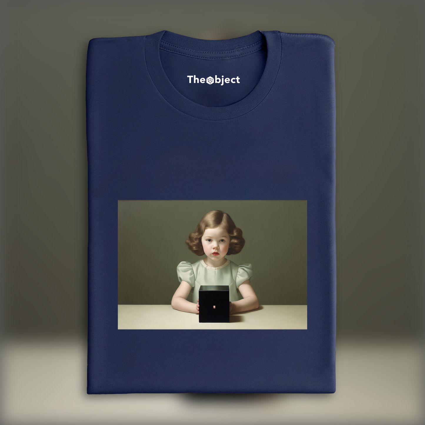 T-Shirt - Formal portraits of children with aristocratic rigidity, Girl holding a mysterious black cube - 261773419