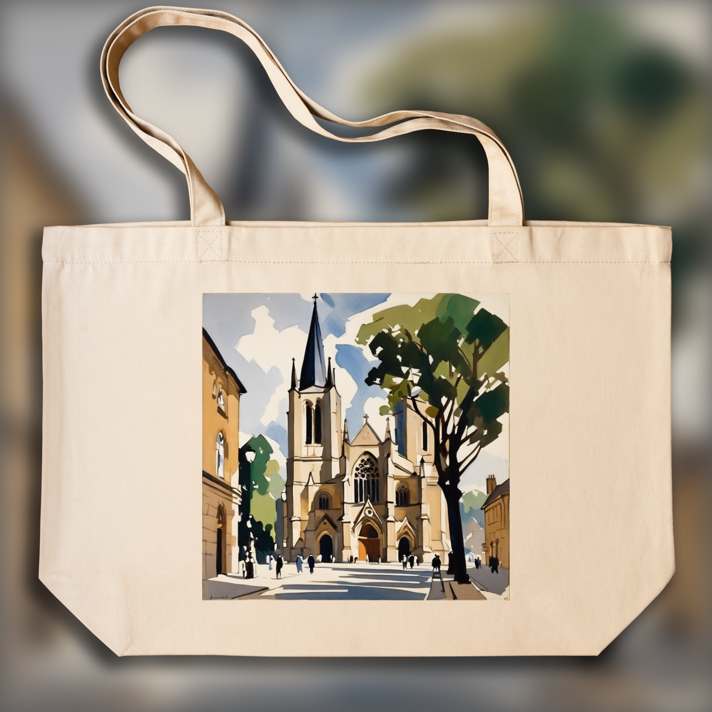 Tote bag - Nature morte audacieuse, coup de pinceau expressif, Cathédrale - 1500374422