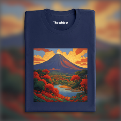 T-Shirt - Mystical symbolist compositions in bright colors, Volcano - 2990770874