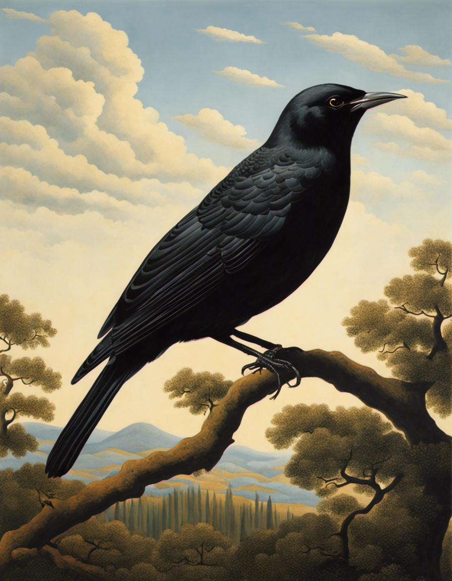 Poster - Belgian surrealism, a black bird - 2984316704