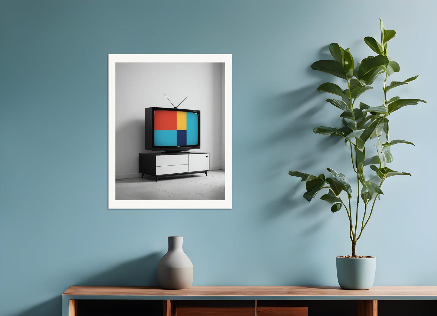 Poster: Minimalist abstract art, Television