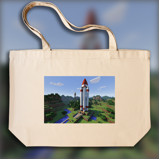 Tote bag - Minecraft, Space rocket - 2376572395