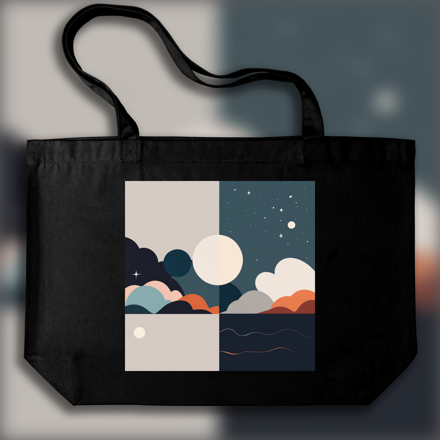 Tote bag - Art abstrait minimaliste, Astronomie - 1465613894