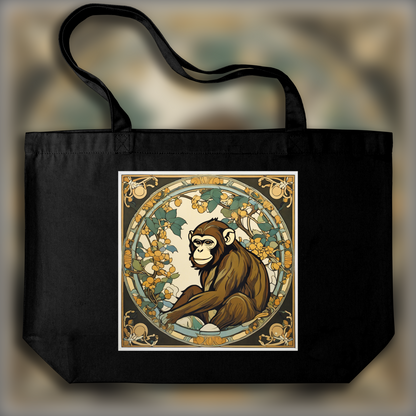 Tote bag - Enchanting fusion of ornate lines and flowing shapes, Monkey - 3420935095