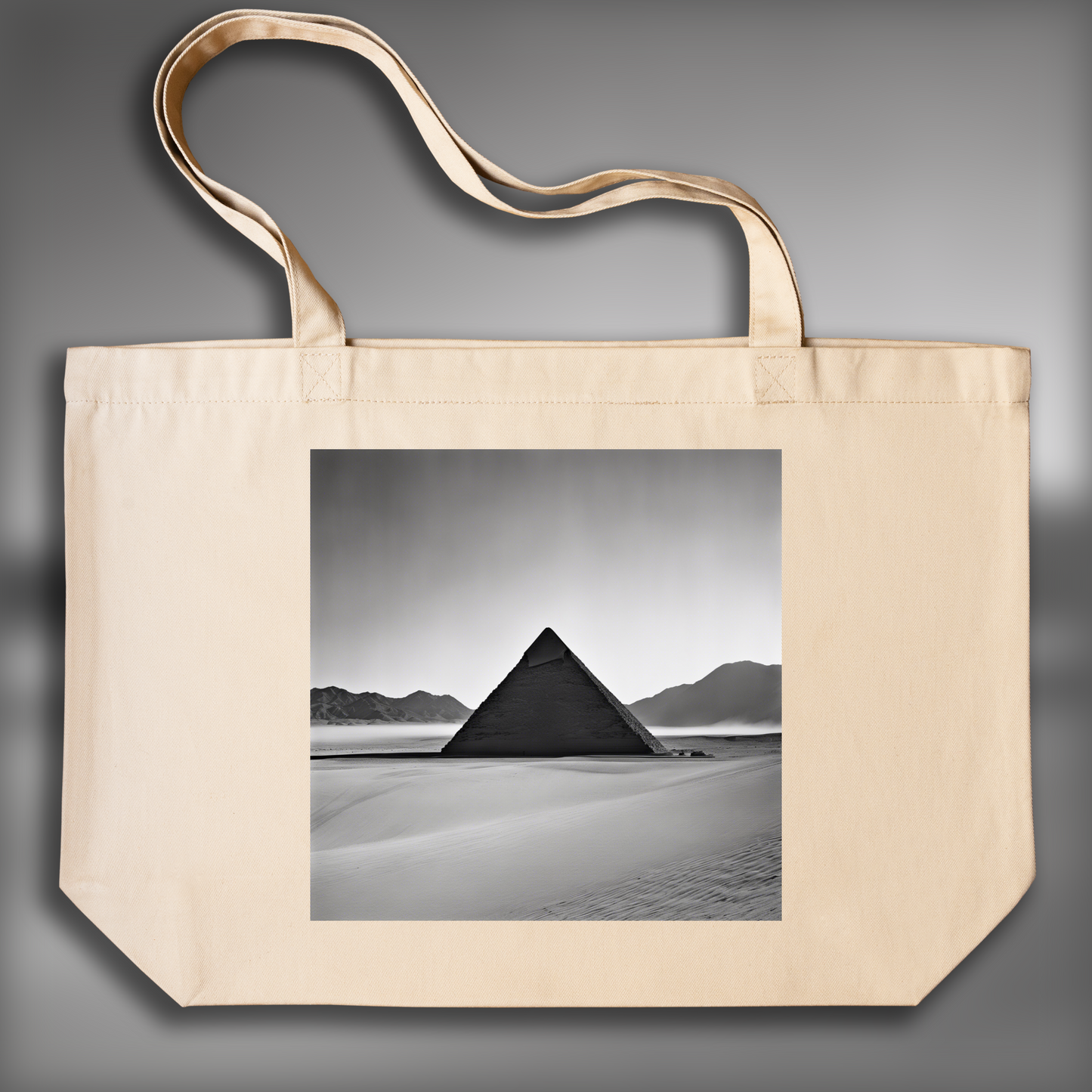 Tote bag - Architectural and industrial elements, black and white, Pyramid - 2433305901