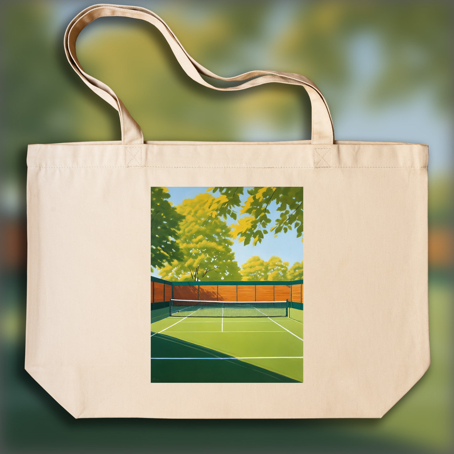 Tote bag - New American Realism, Tennis court - 1531261941