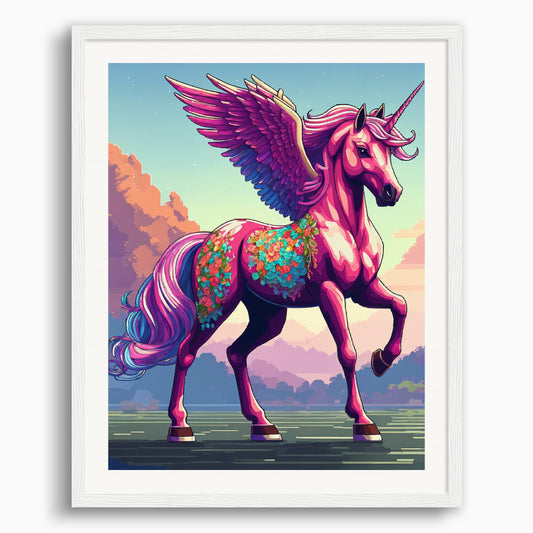 Poster: Pixel art, Licorne