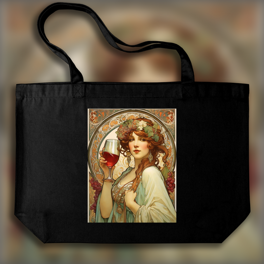 Tote bag - Enchanting fusion of ornate lines and flowing shapes, The Wine - 985768002